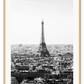 A black and white urban wall art with the city view of Paris and Eiffel tower. 