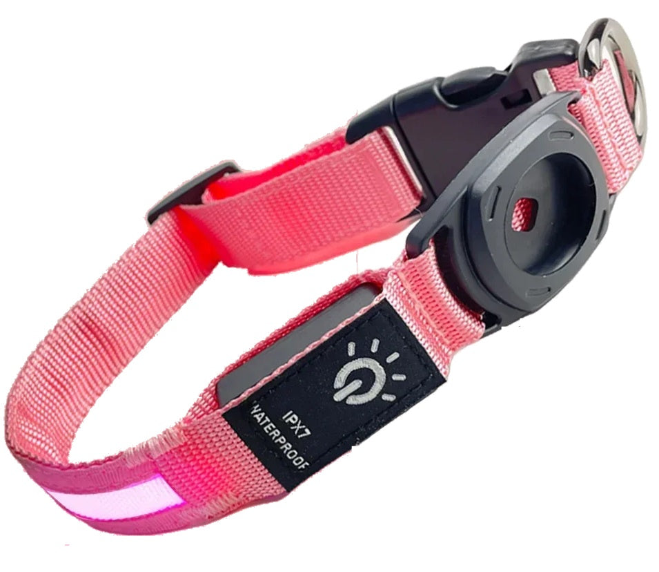 Waterproof LED Dog Collar - Pink