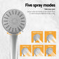Handheld Shower Head 4.5" High Pressure 5 Modes Poweful Round Chrome