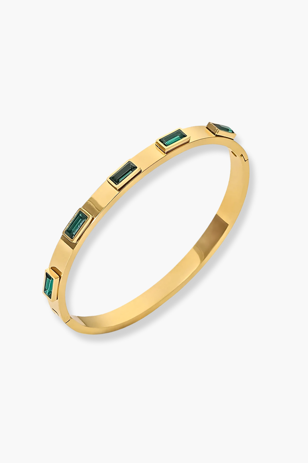Sarcelles Bangle Emerald - Emerald Gold