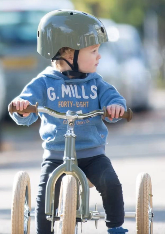 Coconuts Vintage Green Kids Helmet with Magnetic No-Pinch Closure
