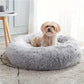 XXL-80cm cream PawfectFriend Dog Pet Cat Calming Bed Plush Beds Large Fluffy Donut Comfy Cushion Puppy Mat