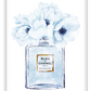 Blue perfume bottle fashion iconic white background Chanel Coco