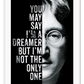 John Lennon framed art wall print imagine lyrics, black and white