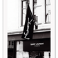 A black and white wall art with iconic Yves Saint Laurent Bond Street shop in London 
