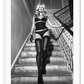 Fashion photography black and white iconic celebrity model playboy sexy staircase lingerie  