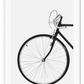 A black and white wall art with a scandi bike white background