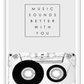 A black and white fashion wall art of 80s 90s fashion music cassette, music sounds better with you.