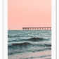 Bridge photography pink background blue ripple wave water ocean sunset pastel