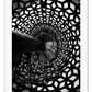 Photography print black and white shadows created by staircase geometric pattern  