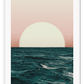 Sunset print water pink blue yellow waves gradient ripple 