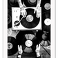Black and white photography record music tattoos portrait print 