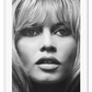 A black and white fashion wall art with iconic fashion model Brigitte Bardot. 