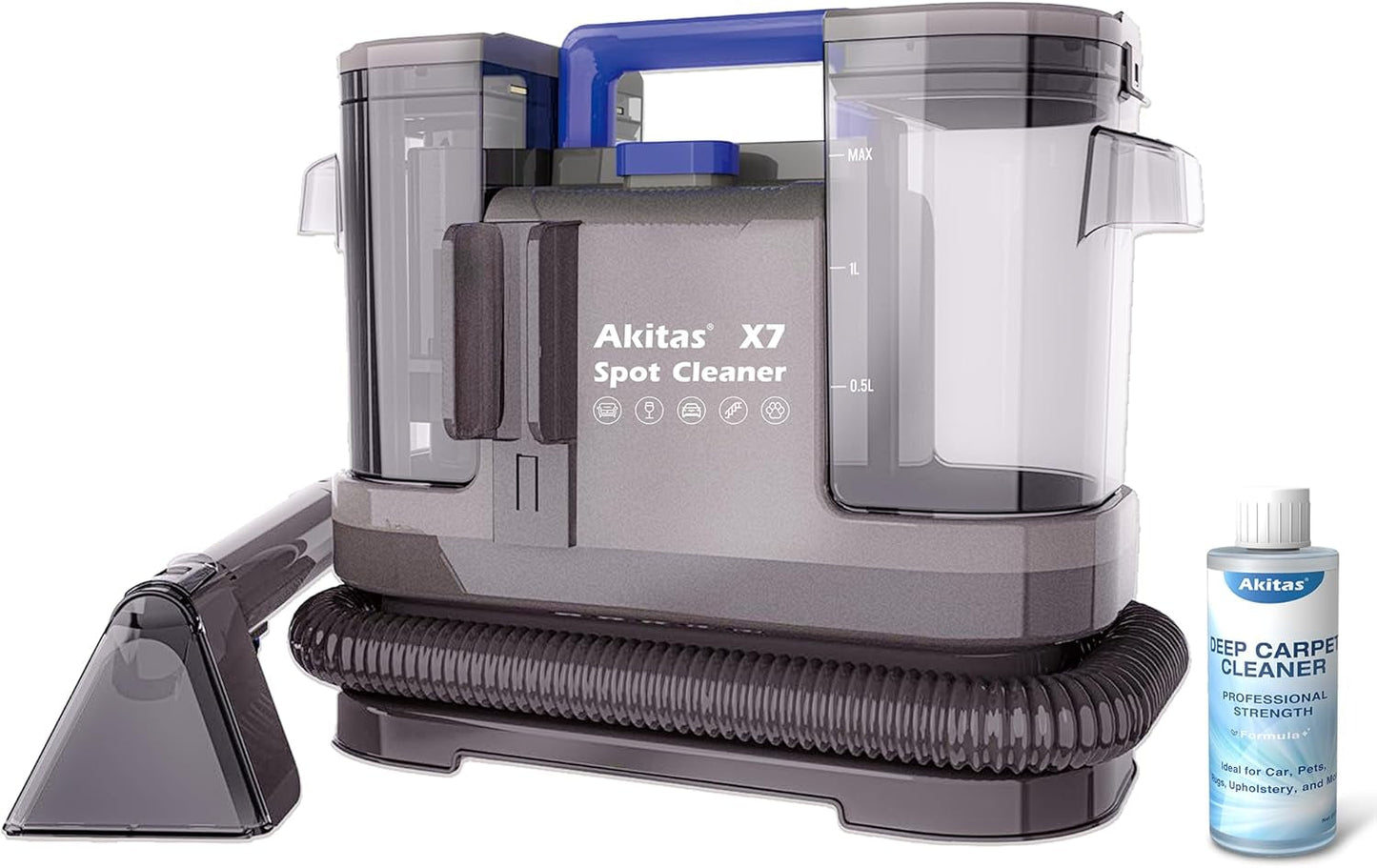 X7 Spot Cleaner Carpet Washer Remove Spills and Stains from Carpets, Stairs, Upholstery Portable and Compact