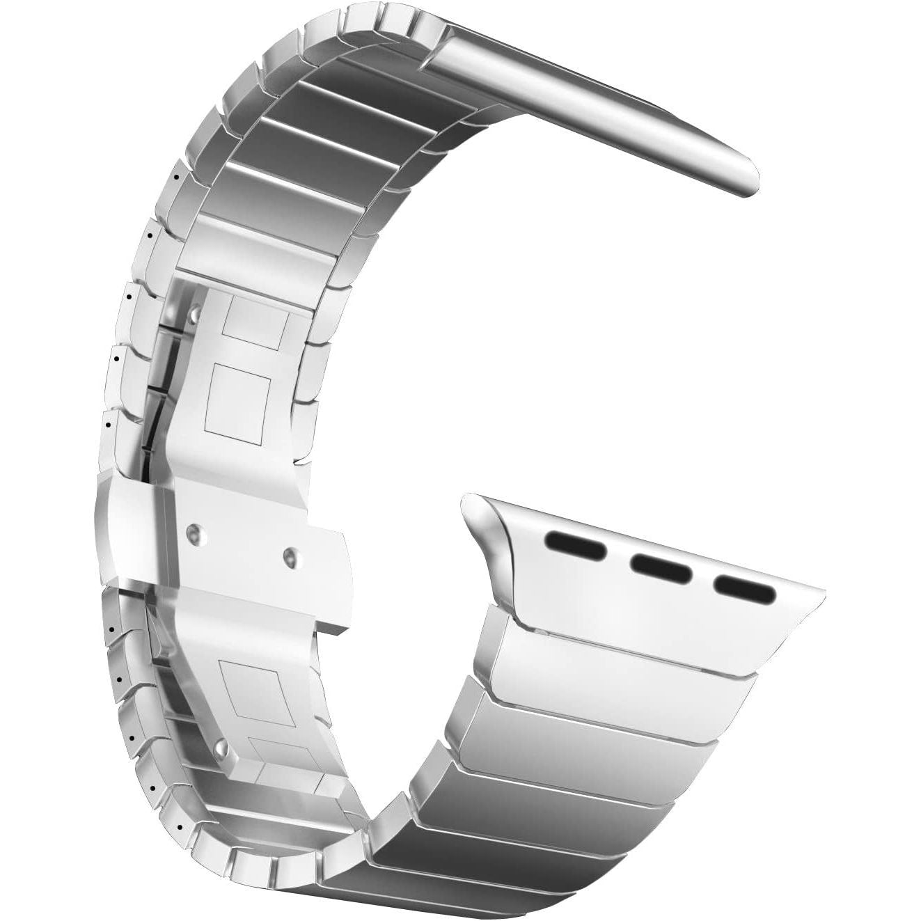 Stainless Steel Metal Link Bracelet Band Compatible with Apple Watch 10/9/Ultra 2/SE/8/7[2024] (46Mm/45Mm/44/49Mm,Black)