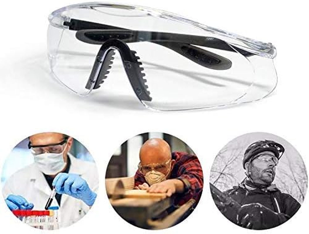 Safety Glasses anti Fog Extra Vision with Side Shields - Multi Purpose | anti Scratch - Impact Resistant | Eye Protection Clear Glasses Protective Glasses Safety Goggles Shooting Glasses