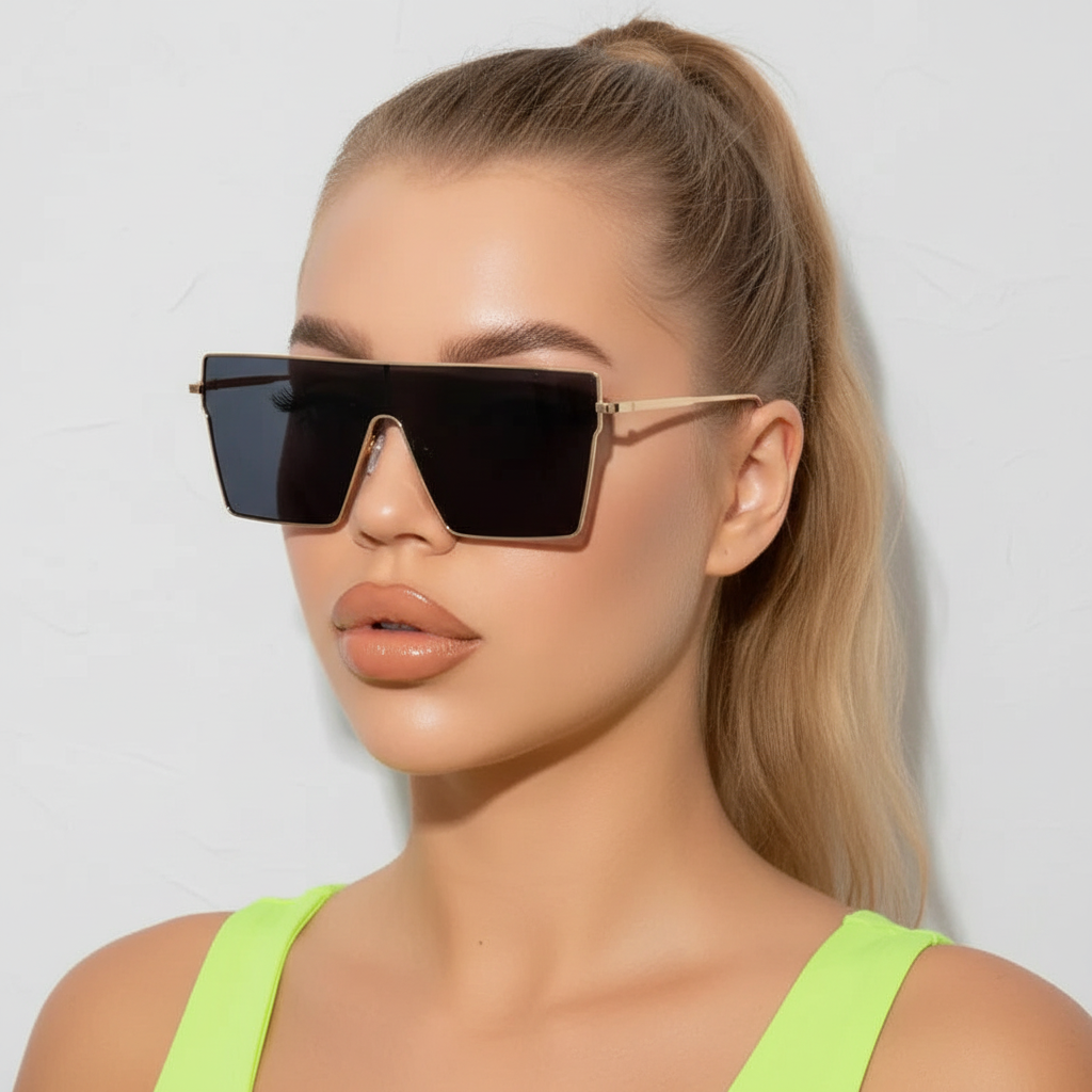 Gia Luxe Oversized Sunglasses - Gold / Black