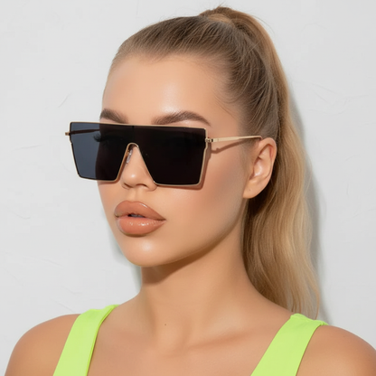 Gia Luxe Oversized Sunglasses - Gold / Black