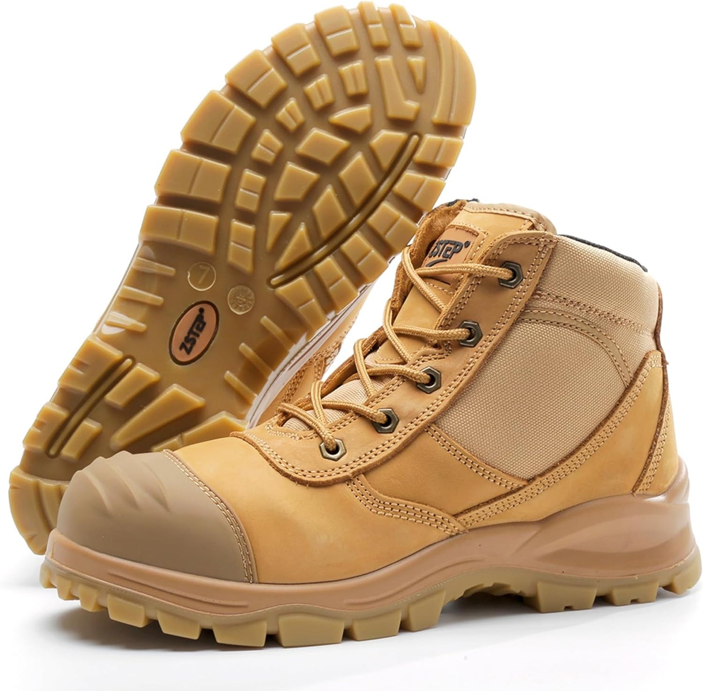 Safety Work Boots for Men Women Lightweight Steel Toe Sneakers Breathable Slip Resistant Work Boots Puncture Proof Comfortable Shoe Roofing Industrial Construction