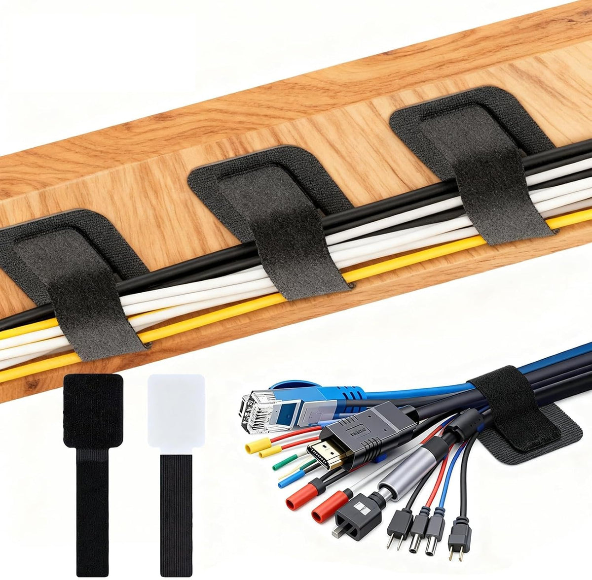 Adhesive Cable Ties 50-Pack