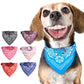 Adjustable Dog Bandana Leather Printed Soft Scarf Collar Neckerchief For Puppy Pet - Size M - Black
