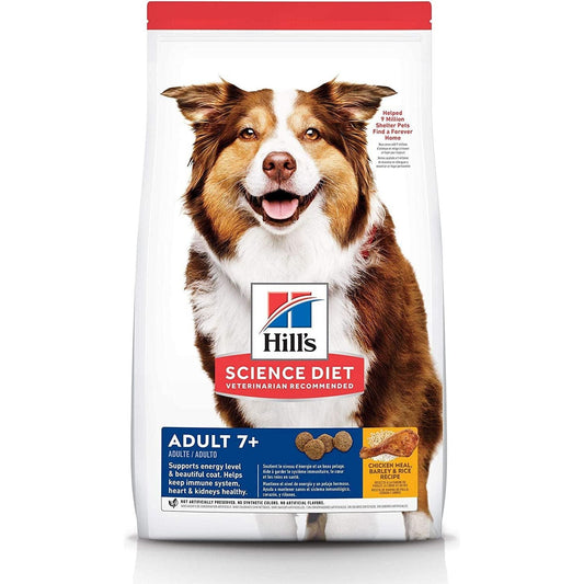 Adult 7+ Chicken Meal, Barley & Brown Rice Recipe Senior Dry Dog Food 12Kg Bag - Paws and Pats