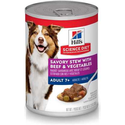 Adult 7+ Savory Stew with Beef and Vegetables Senior Canned Dog Food, 363G, 12 Pack