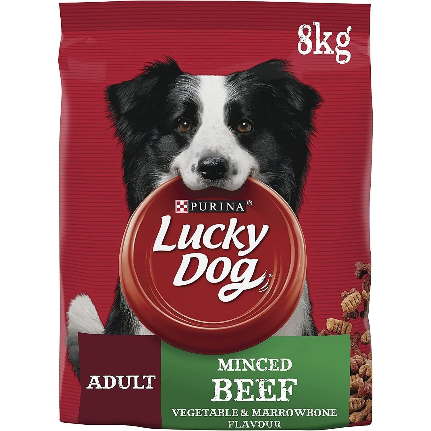 Adult Dry Dog Food Minced Beef Vegetable and Marrowbone 8Kg - Paws and Pats