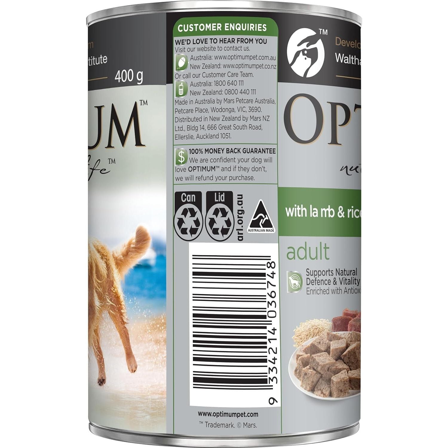 Adult Wet Dog Food with Lamb and Rice 400G Can, 24 Pack - Paws and Pats