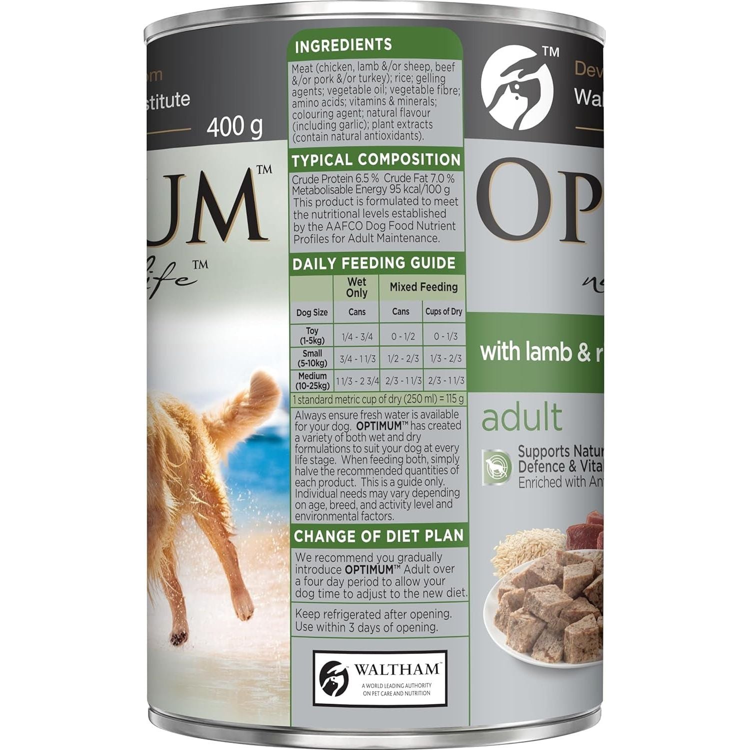 Adult Wet Dog Food with Lamb and Rice 400G Can, 24 Pack - Paws and Pats