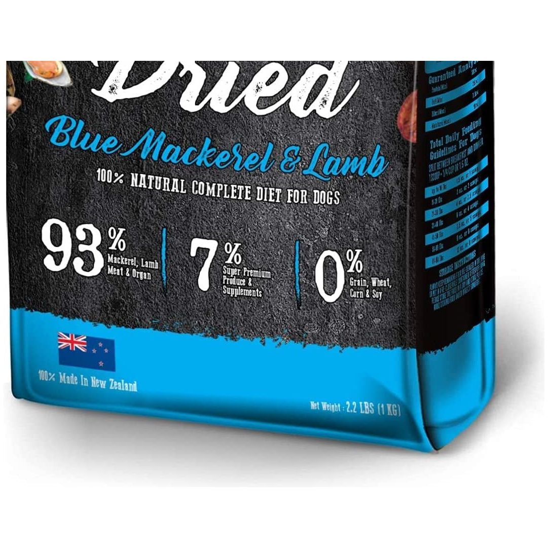 Air Dried Dog Food, Blue Mackerel and Lamb 1 Kg - Paws and Pats