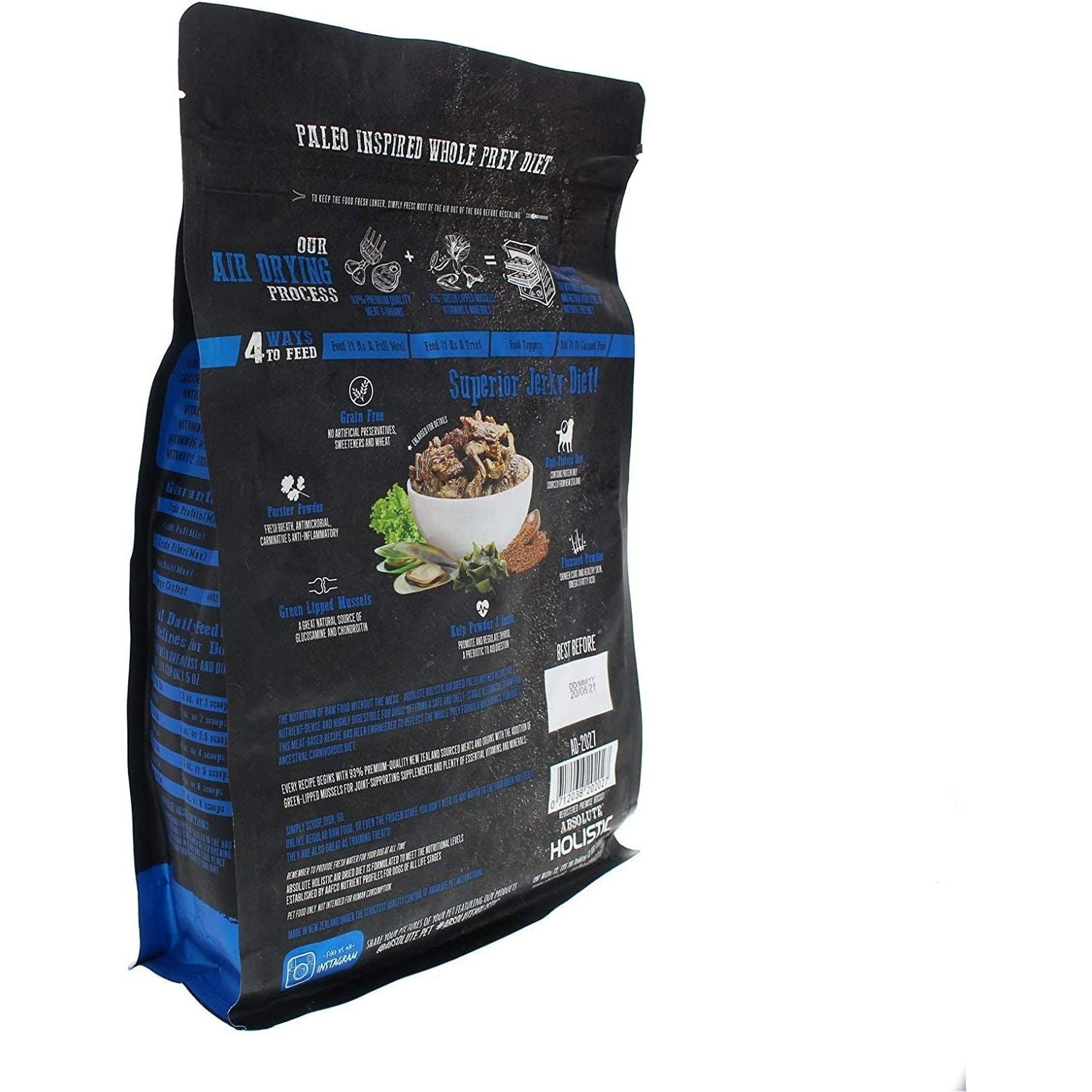Air Dried Dog Food, Blue Mackerel and Lamb 1 Kg - Paws and Pats
