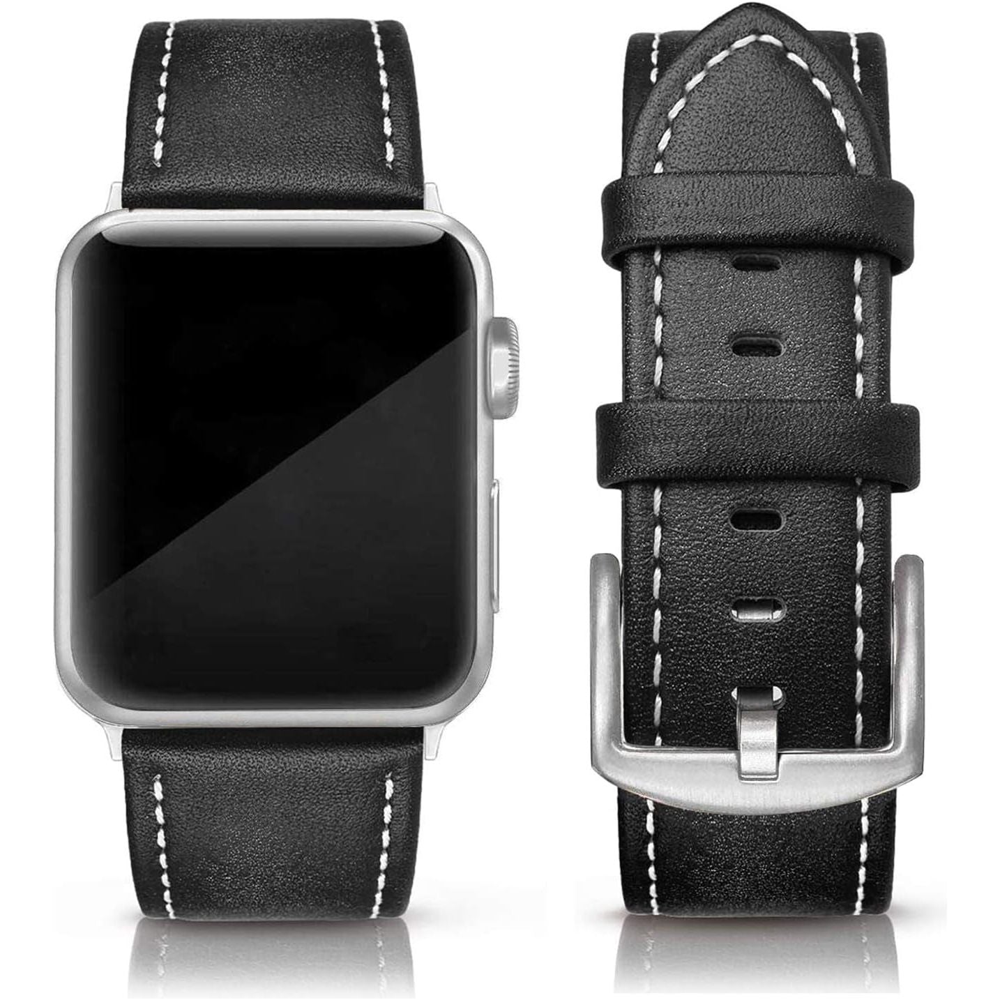 Leather Bands Compatible with Apple Watch 42Mm 44Mm 45Mm Band Men Women,Vintage Genuine Leather Wristband Replacement Band Compatible for Apple Iwatch Series 8 7 6 5 4 3 2 1 SE Sports Edition