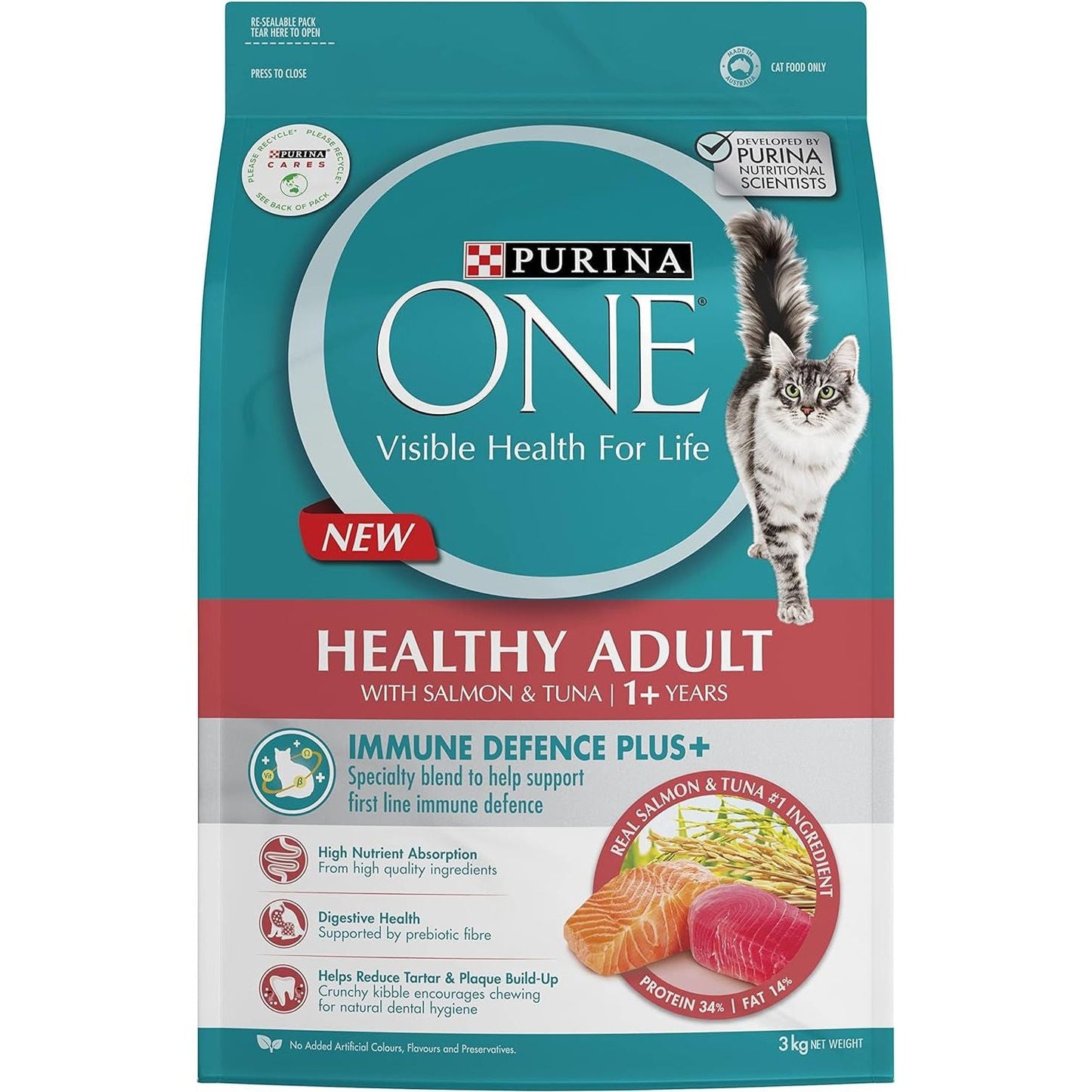 Adult Dry Cat Food Immune Defence Plus+ Salmon & Tuna 3Kg