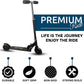Foldable Kick Scooter for Kids - LED Lights Aluminum Frame & Handlebars Sport Scooter for Toddler Adults Teens Boys & Girls, Detachable and Portable Black Kids' Scooter with Adjustable Height