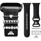 Flower Engraved Band Compatible with Apple Watch Bands 38Mm 40Mm 41Mm for Women, Soft Silicone Sport Band with Decorative Apple Watch Charms for Iwatch Series 9 8 7 6 5 4 3 2 1 SE (With Band)