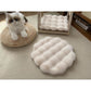 Beige Plush Round Cat Mat - Soft Faux Fur Sleeping Pad (40cm Diameter)