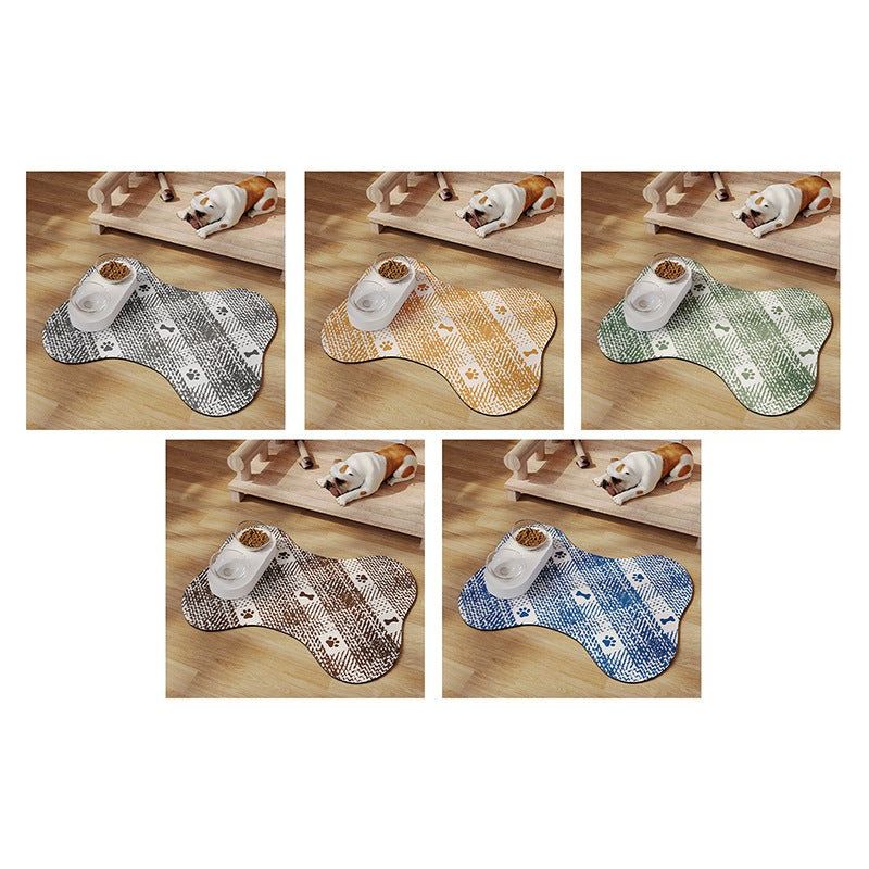 Black And White Pet Feeding Mat 45x60cm - Anti-Slip, Durable Diatom Mud Mat for Dogs and Cats, Easy to Clean