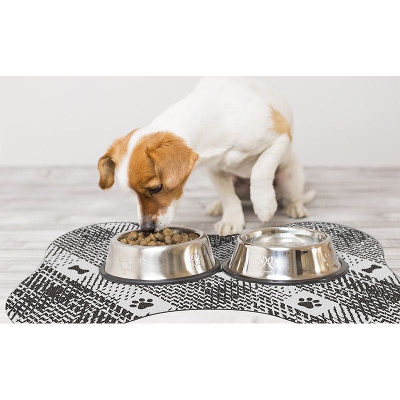 Black And White Pet Feeding Mat 45x60cm - Anti-Slip, Durable Diatom Mud Mat for Dogs and Cats, Easy to Clean