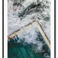 Sydney ocean sea natural print with white wash and blue water on bondi icebergs 