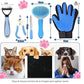 Blue 5-Piece Pet Grooming Kit - Cat & Dog Brushes, Nail Clippers & More