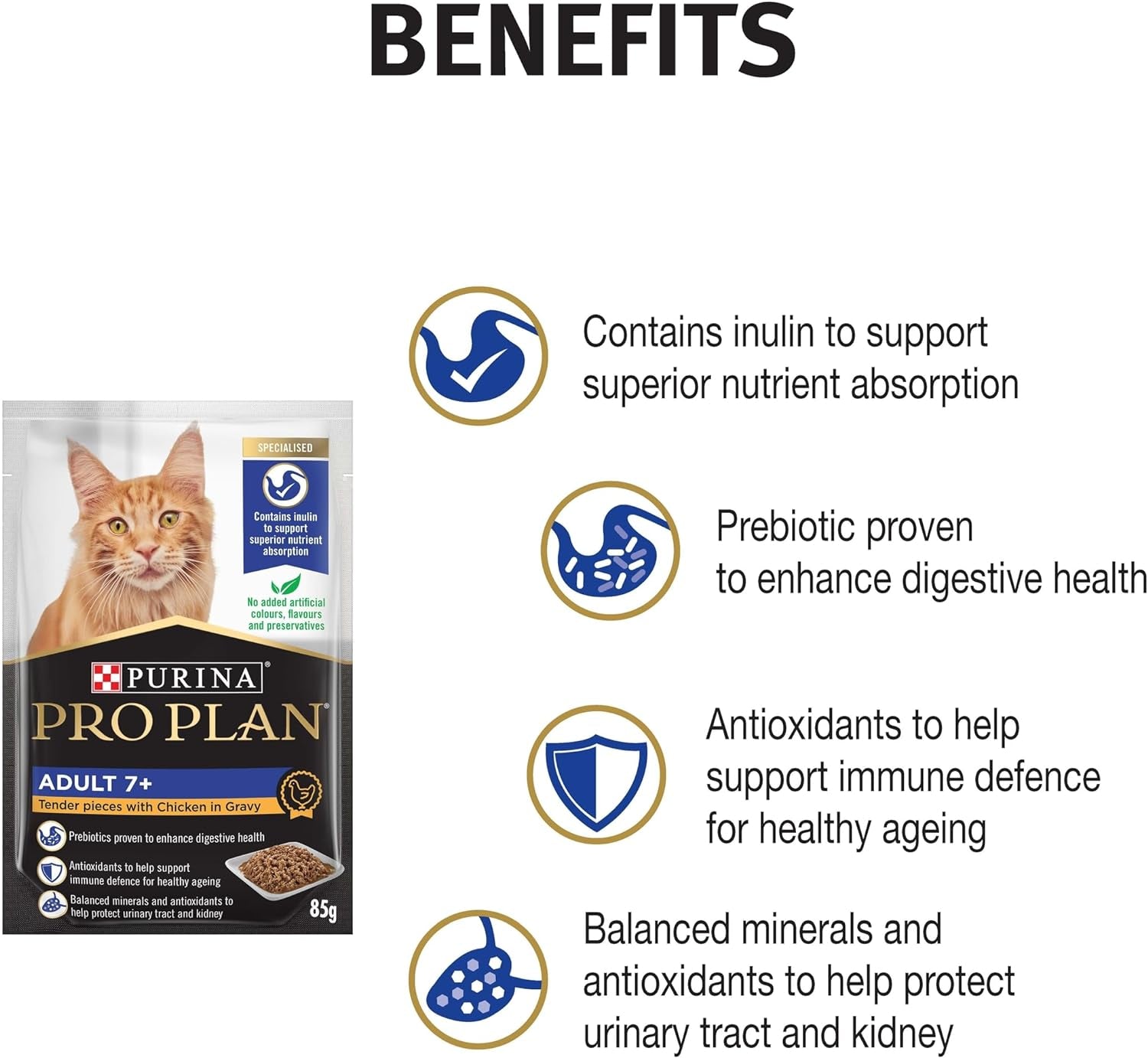 PRO PLAN Adult 7+ Wet Cat Food Chicken in Gravy 12X85G