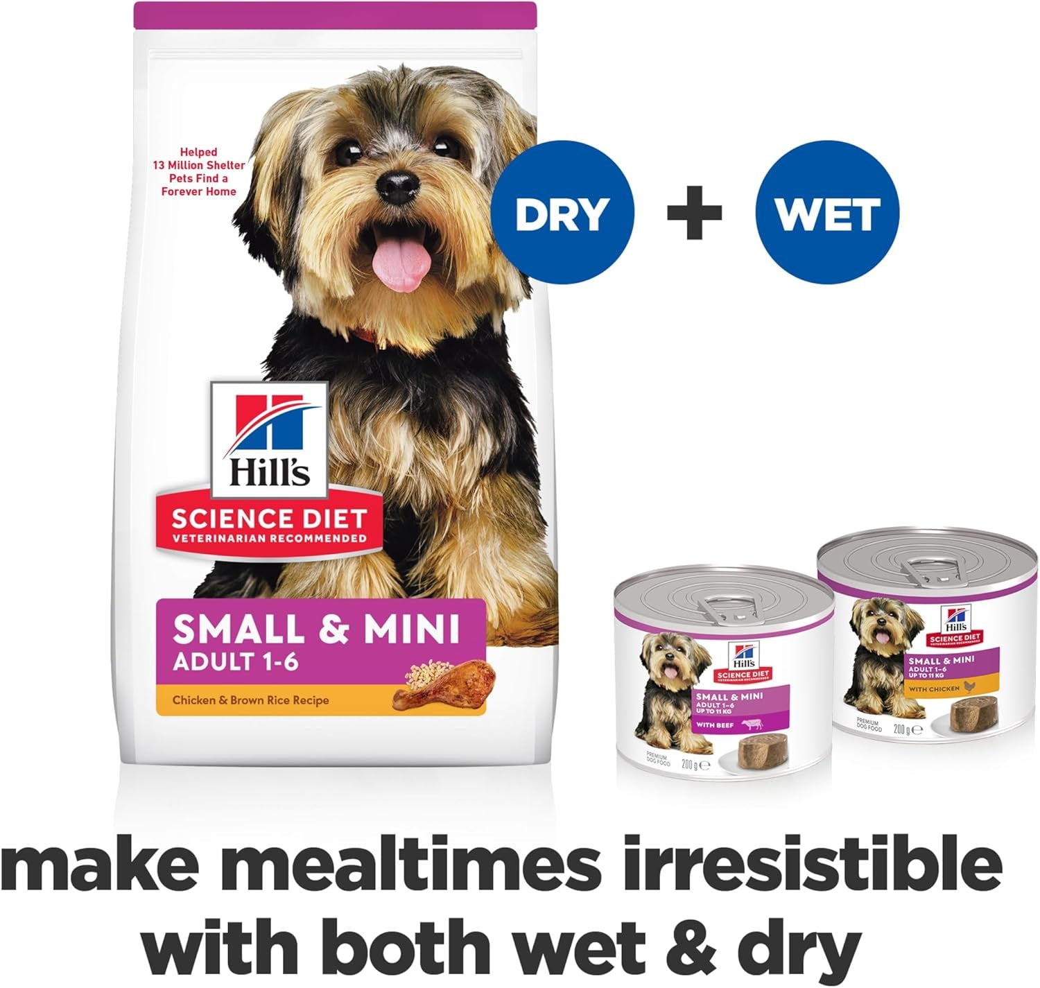 Adult Small & Mini with Beef Canned Wet Dog Food 12X200G