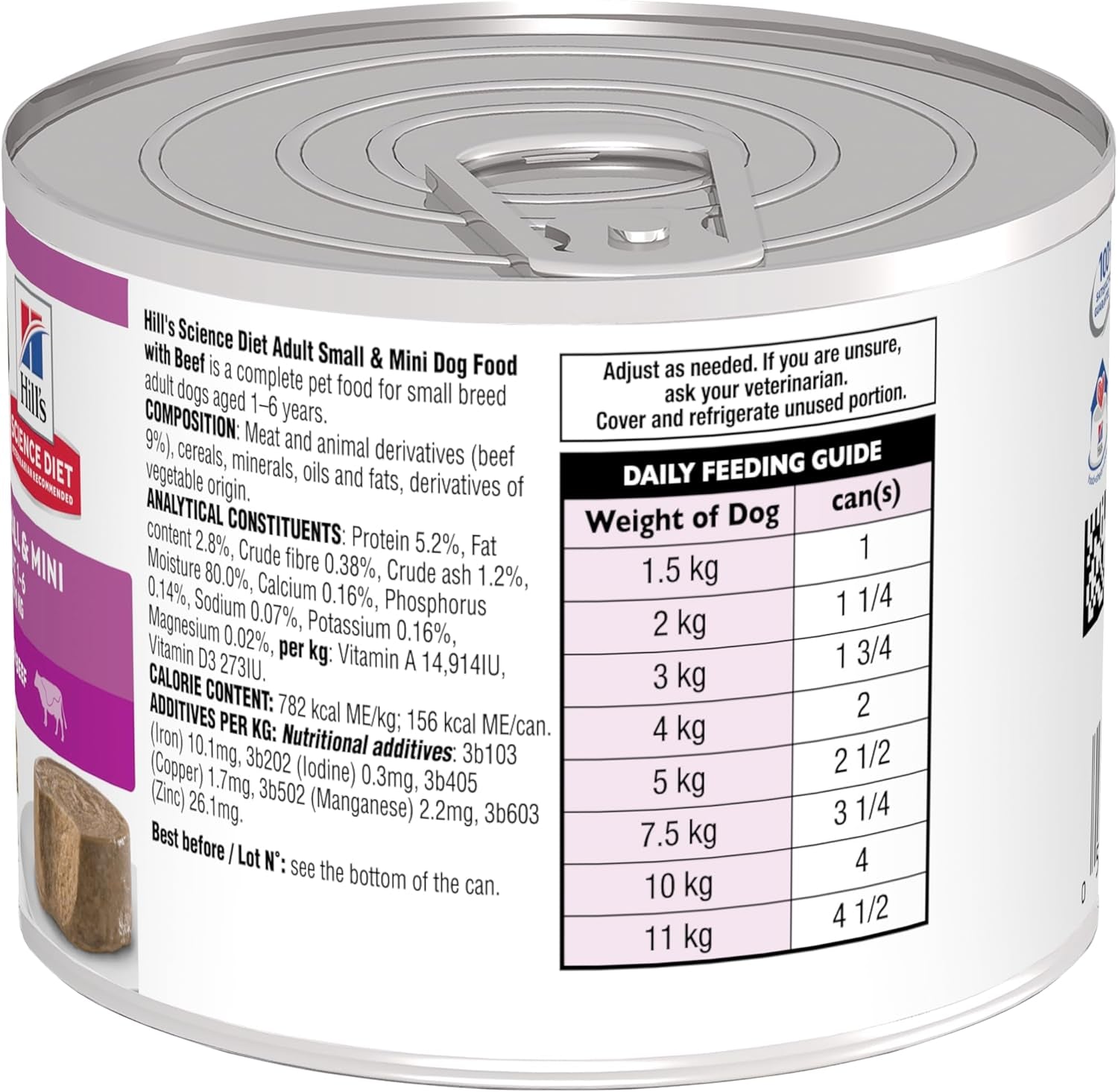 Adult Small & Mini with Beef Canned Wet Dog Food 12X200G