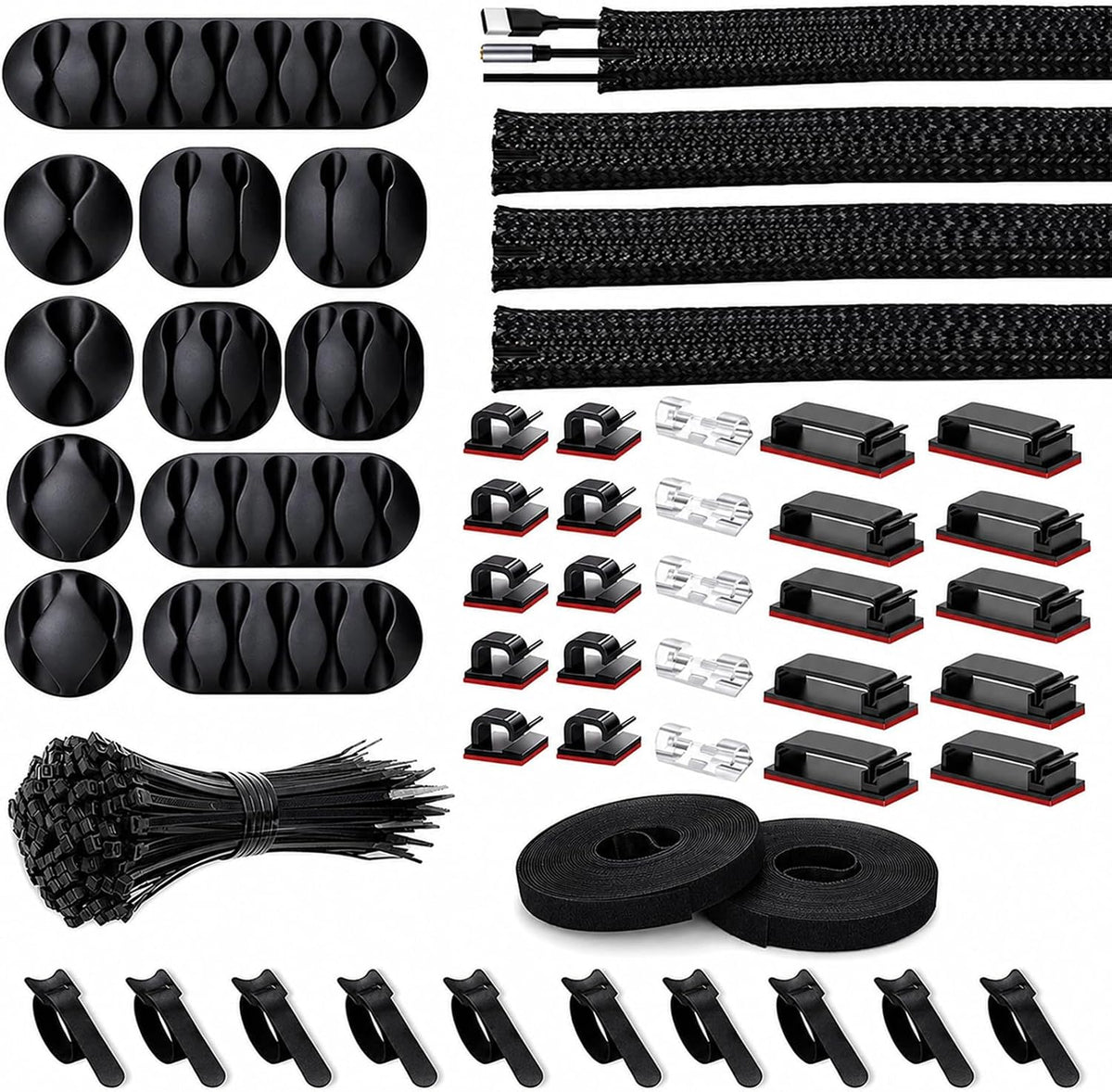 152pc Cable Organiser Kit — Black