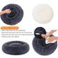 Calming Donut Pet Bed -Soft Faux Fur, Anti-Anxiety Fluffy Round Bed for Cats and Small Dogs (Light Brown)40cm