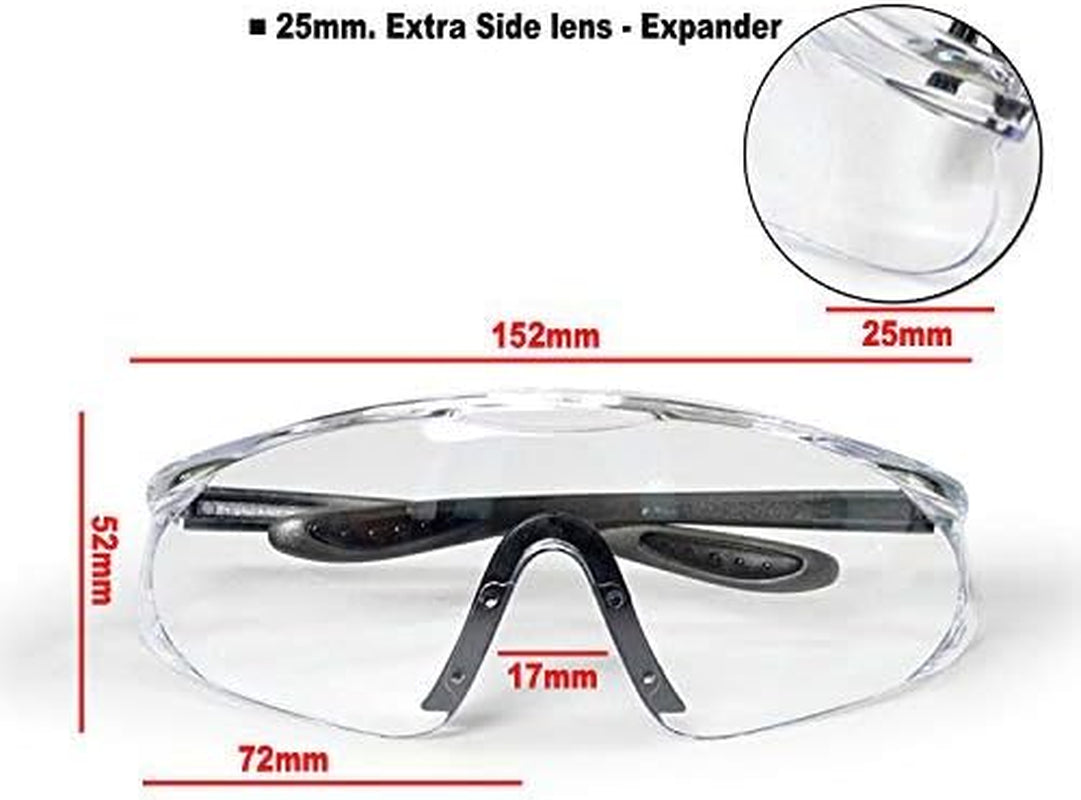 Safety Glasses anti Fog Extra Vision with Side Shields - Multi Purpose | anti Scratch - Impact Resistant | Eye Protection Clear Glasses Protective Glasses Safety Goggles Shooting Glasses