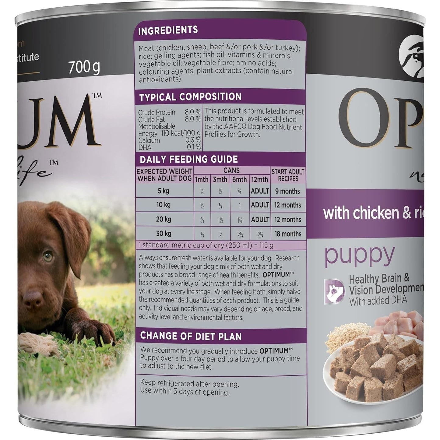Chicken and Rice Wet Puppy Food, 12 Cans, Medium