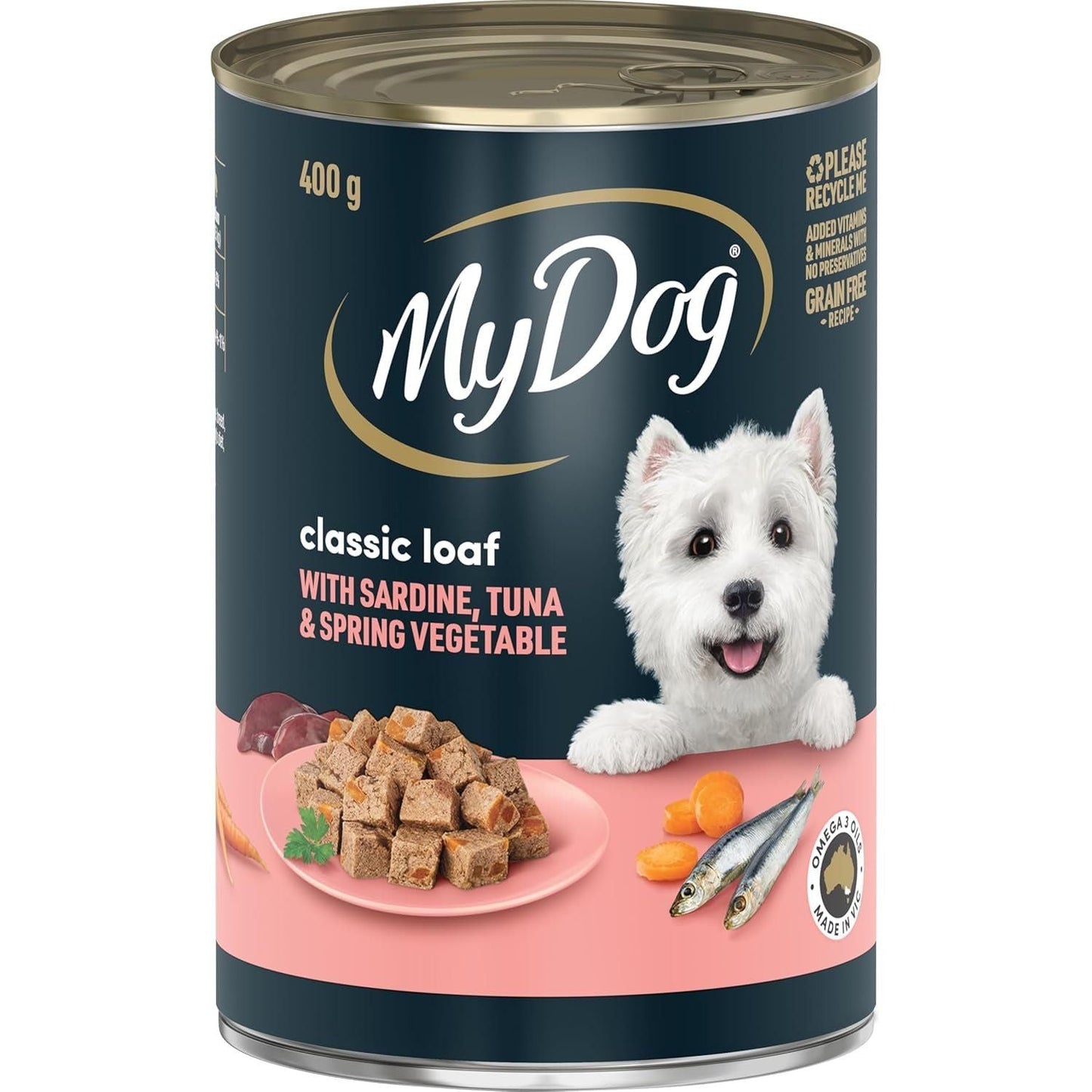Classic Loaf with Sardines, Tuna and Spring Vegetable Wet Dog Food 400G (Pack of 24)