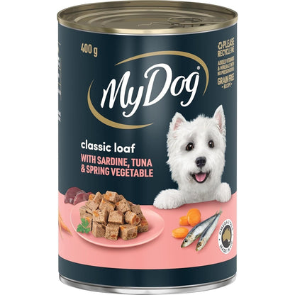 Classic Loaf with Sardines, Tuna and Spring Vegetable Wet Dog Food 400G (Pack of 24)